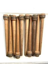 Wood Bobbins Spools Wooden Industrial Style Spindles 8.75" Wooden Quills Lot-10: