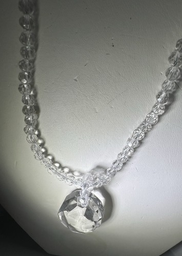Colgante y collar de cristal de corte SF de diseñador de oro 14k vendido - Imagen 2 de 6