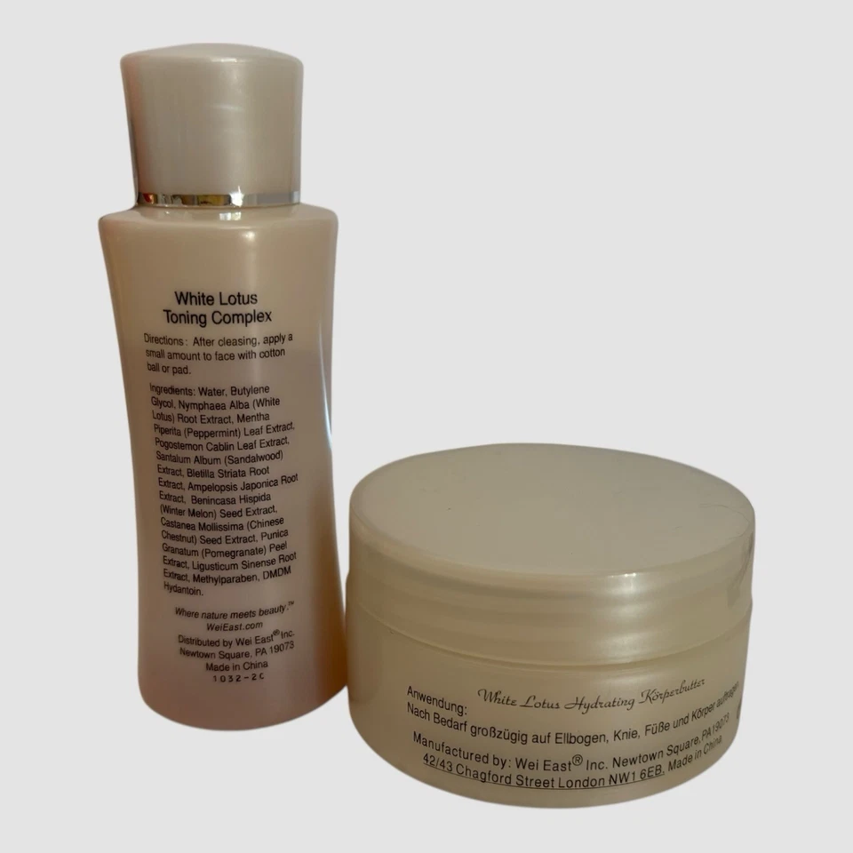 Manteca corporal hidratante Wei East Lotus, 1,62 fl oz y complejo tonificante, 1,7 fl oz Foto 2 de 4