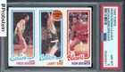 1980 Topps Larry Bird RC Rookie HOF Ron Brewer Fred Brown PSA 8 NM-MT