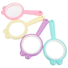 4 Pcs Reading Magnifying Glass Glasses for Kids Hand Lens Handheld