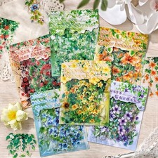 120 Pieces Dried Flowers Resin Stickers Decals Floral Botanical Journaling Stick