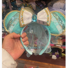 HK Disney authentic 2026 Jasmine Minnie Mouse Ear Blue Headband for Adults