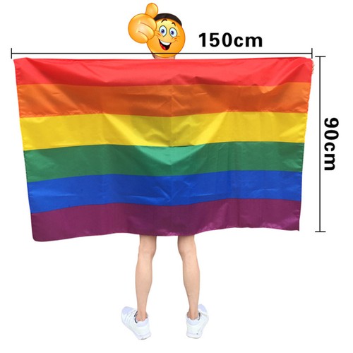 Mantello Bandiera Arcobaleno Striscione Colorato Bandiere Omosessualità Poliestere - Foto 3 di 11
