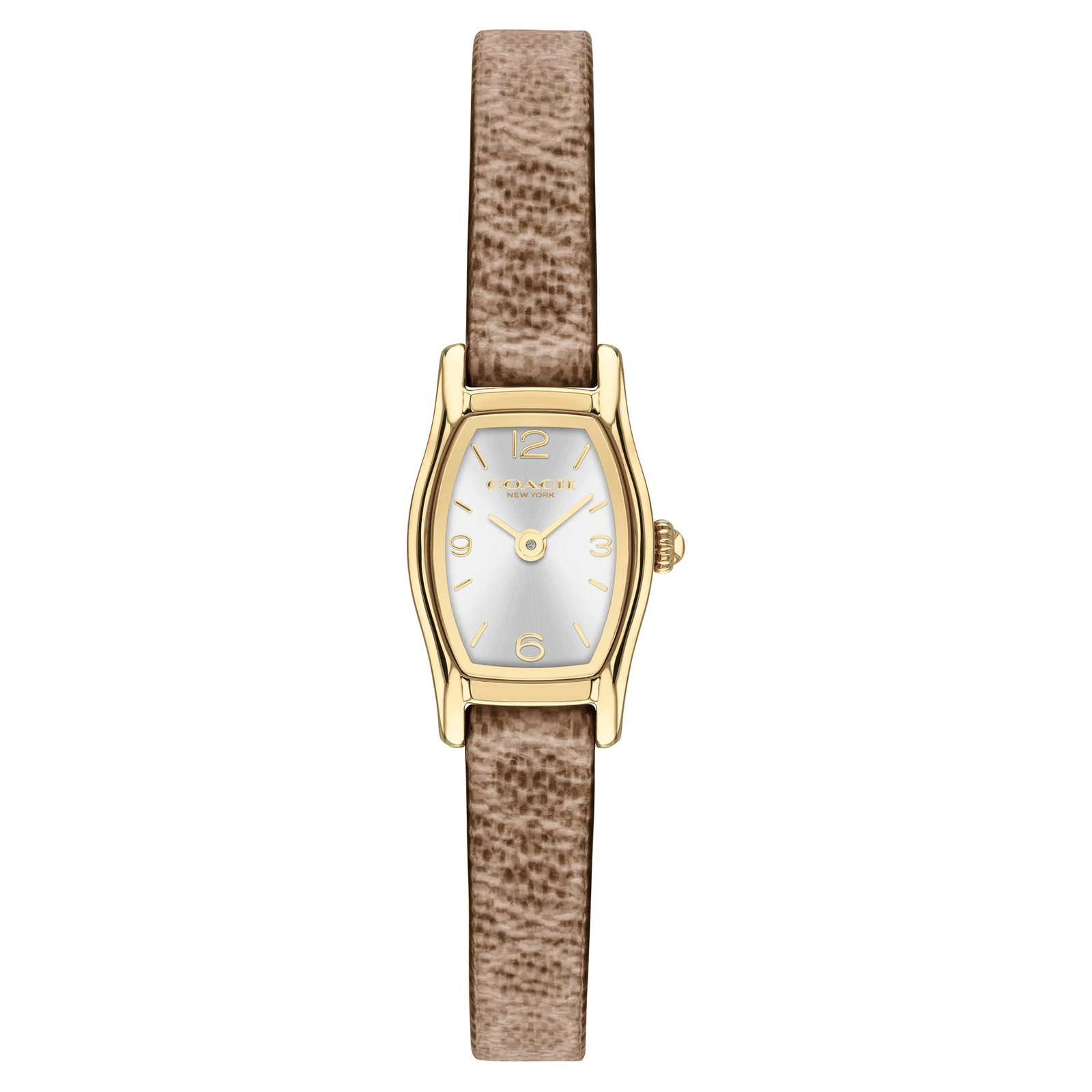 Coach Caramel Leather Silver White Dial Women's Watch - 14504720