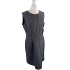 Harris Tweed Hebrides Dress UK 12 Grey Flecked Wool Sleeveless Shift