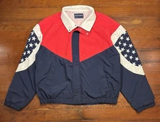 Vintage Swingster USA Track Jacket American Flag Colors Fleetwood Size L