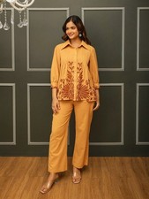 Indian Bollywood Floral Embroidered Co-ord Set for Women  Kurti Pant Set