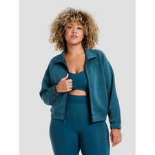 Women's Airy Sleek Ribbed Full Zip Jacket - All In Motion Blue XS
