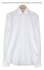 SUITSUPPLY Traveller Men's Formal Shirt 39/15 1/2 Slim White Pure Cotton Long