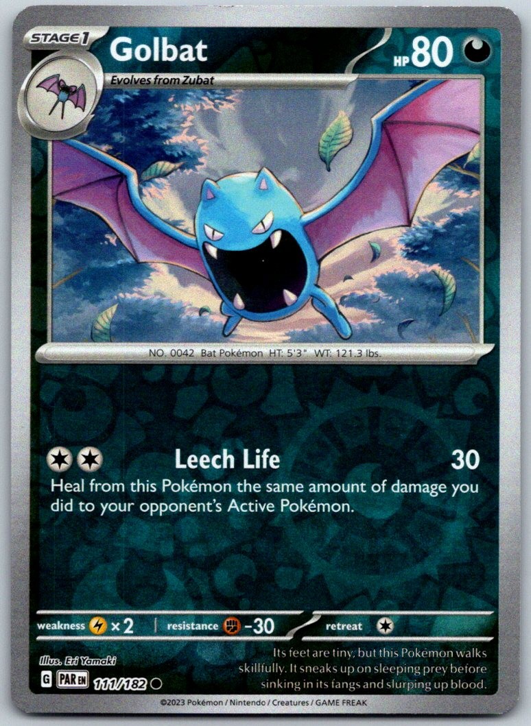 Golbat 111/182 Common SV04: Paradox Rift Pokemon Reverse Holo Near Mint