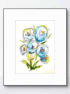 #ad Original Abstract Expressionism 9x12 Flowers Handmade Signed Fine Spring Art 18 $305.00