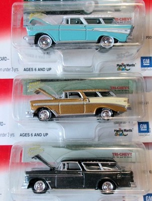 Johnny Lightning Tri-Chevy 3 Model Cars 1955 '56 '57 Chevrolet Bel Air Nomad NIP