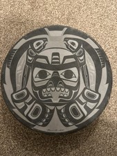 Native Hand Drum Haida Indian Pacific North Coast Clarence A. Wells 11" x 2"