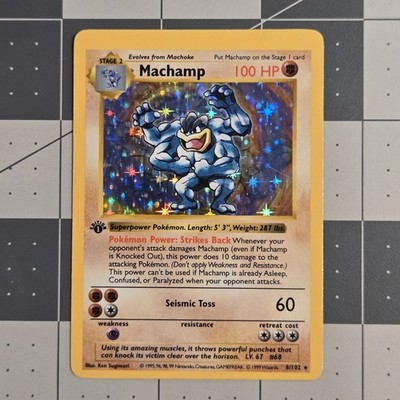 Machamp OC Miscut Error 1st Edition Shadowless Base Set Holo