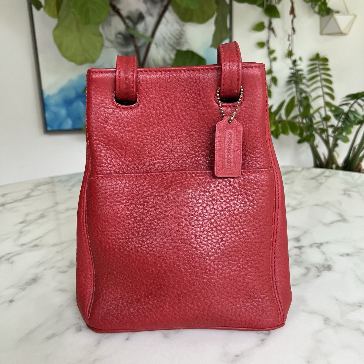 COACH Vintage Sonoma Drawstring Natural Grain Leather