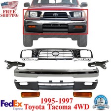 Front Bumper Chrome Steel Kit Grille Signal Lights For 1995-1997 Toyota Tacoma Front Bumper Chrome Steel Kit Grille Signal Lights For 1995-1997 Toyota Tacoma