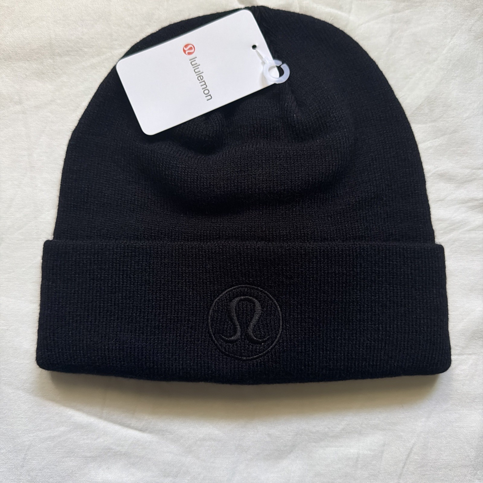 Lululemon Warm Revelation Beanie Black Logo Winter Hat One Size 56cm NWT
