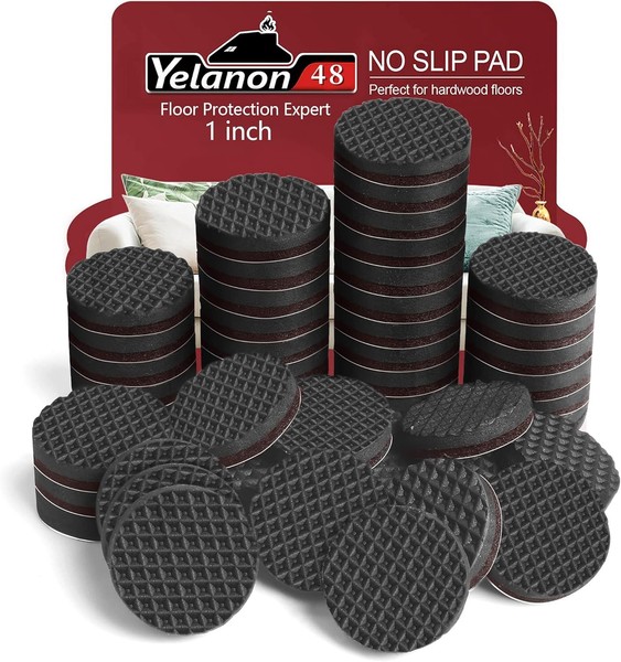 Yelanon 48 Anti-Rutsch Pads Selbstklebend 25Mm GummifüßE MöBelstopper FüR StüHle-image