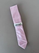 NWT DKNY Neck Tie Men's 100 Silk PINK Square Geometric Print