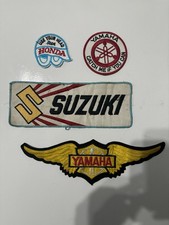 Vintage Suzuki Yamaha Honda Motorcycle Sew On Patch Lot of 4