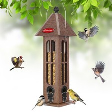 Rainproof Bird Feeder for Outdoor Hanging - Recycled Plastic Wild Bird Feeder