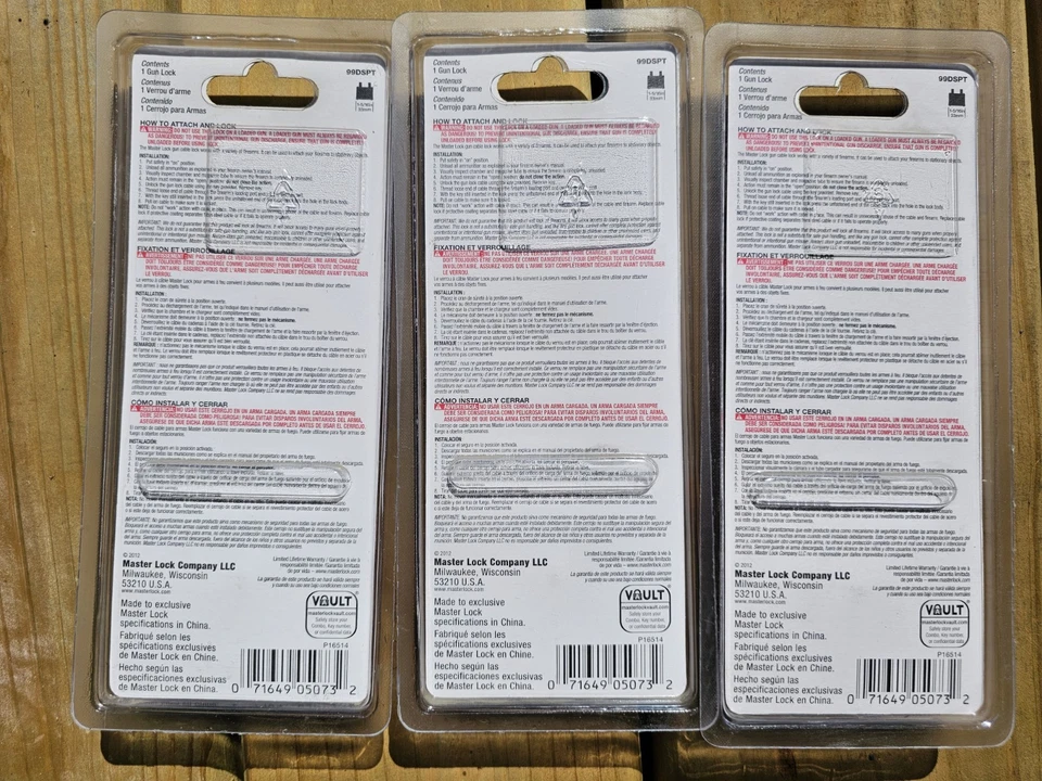 3 ~ Master Lock 99DSPT Cable Gun Safety Lock with Keys - Image 2 of 4