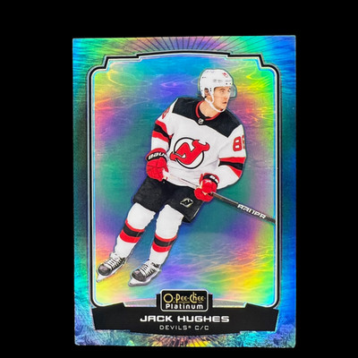 Jack Hughes 2022-23 O-Pee-Chee Platinum Aquamarine /149 #24 New Jersey Devils