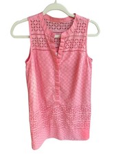 LOFT Eyelet Midi Sleeveless Dress 🌸 Pink Coral | 8 Tall