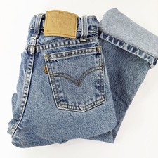 Vintage Levis Jeans Blue Boys 11 550 90s Slim Relaxed Fit Orange Tab Straight