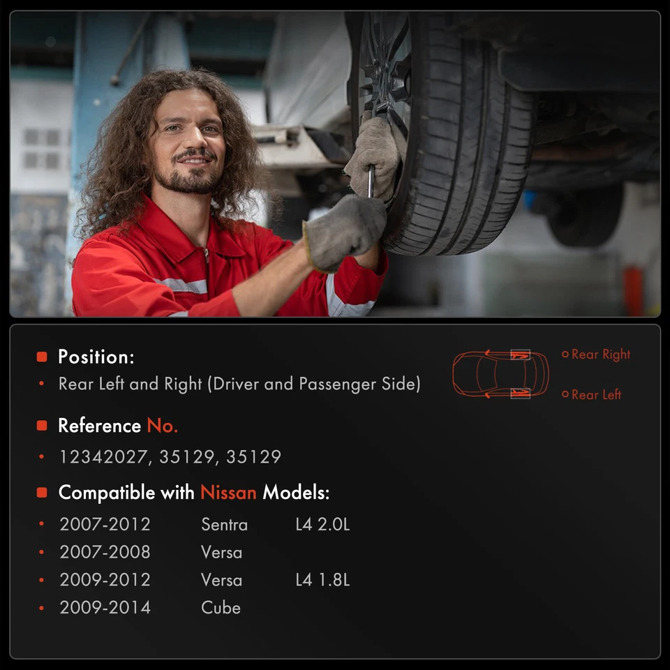 2x Tambor de freno trasero del lado del conductor y del pasajero para Nissan Sentra 07-12 Versa Cube Foto 2 de 4