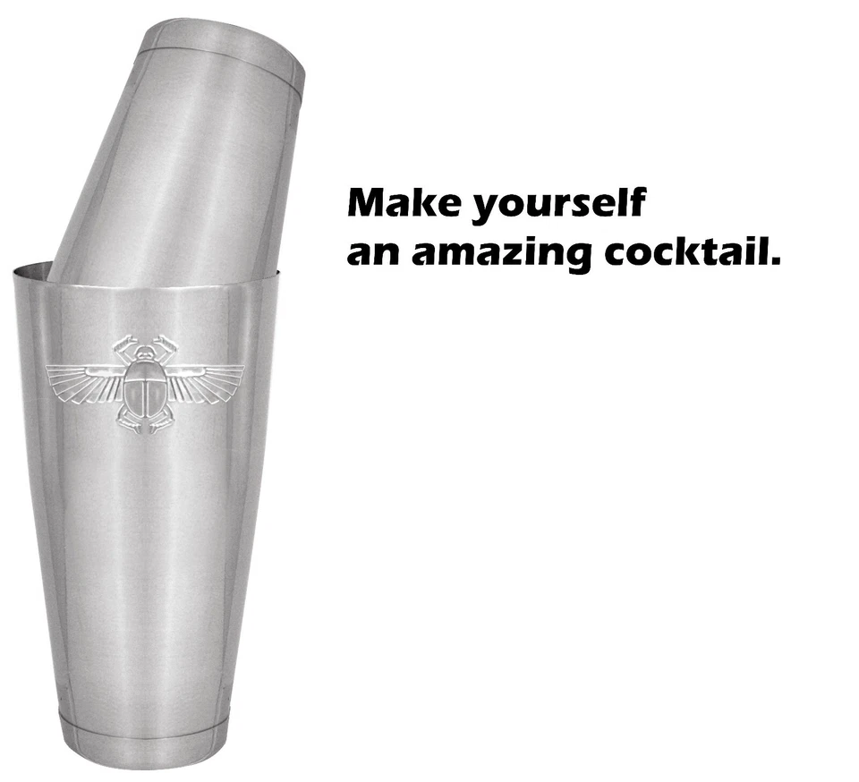 Cocteleras profesionales, de acero inoxidable, estilo Boston, juego de 2 piezas, 18 oz  Foto 2 de 4