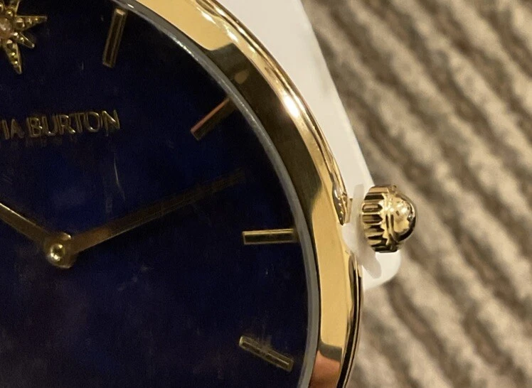 OLIVIA BURTON CELESTIAL 40mm Gold & Blue Leather Strap Watch‏ Gifts For Her - Image 3 of 4