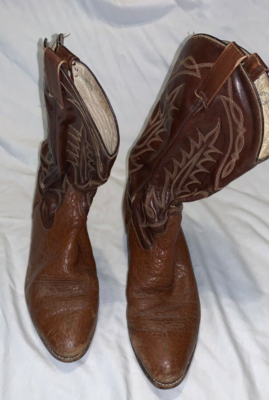 MENS Tony Lama Brown & DARK BROWN 2 Tone Western Cowboy SIZE  display picture 1
