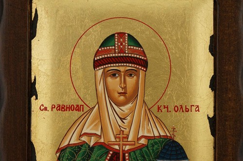 Icona di Santa Olga di Kiev - Icona greco-ortodossa bizantina fatta a mano - Foto 5 di 8