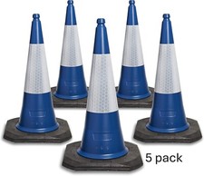 LARGE BLUE TRAFFIC CONES - HEAVY DUTY 750 MM HIGH ALL PACK SIZES AVAILABLE