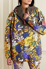 New With Tag Tory Burch Printed Half Zip Anorak Medium Floral Print