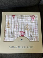 NIB Little Unicorn Organic Cotton Muslin Quilt  Birdcages