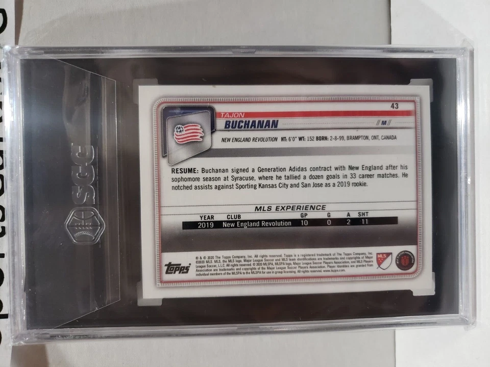 2020 Topps Bowman MLS Tajon Buchanan Blue #/150 Rookie SGC 10 Gem #43 Inter READ - Image 2 of 2