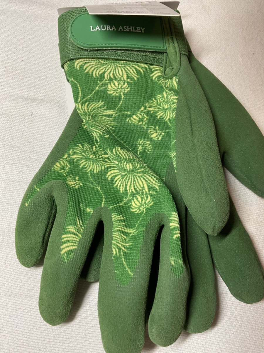 Laura Ashley All Weather Gloves Garden KIMONO GREEN FLORAL SIZE