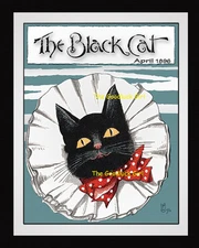 5x7 April 1896 RUFFLES The Black Cat Magazine cover Vintage animal Art print