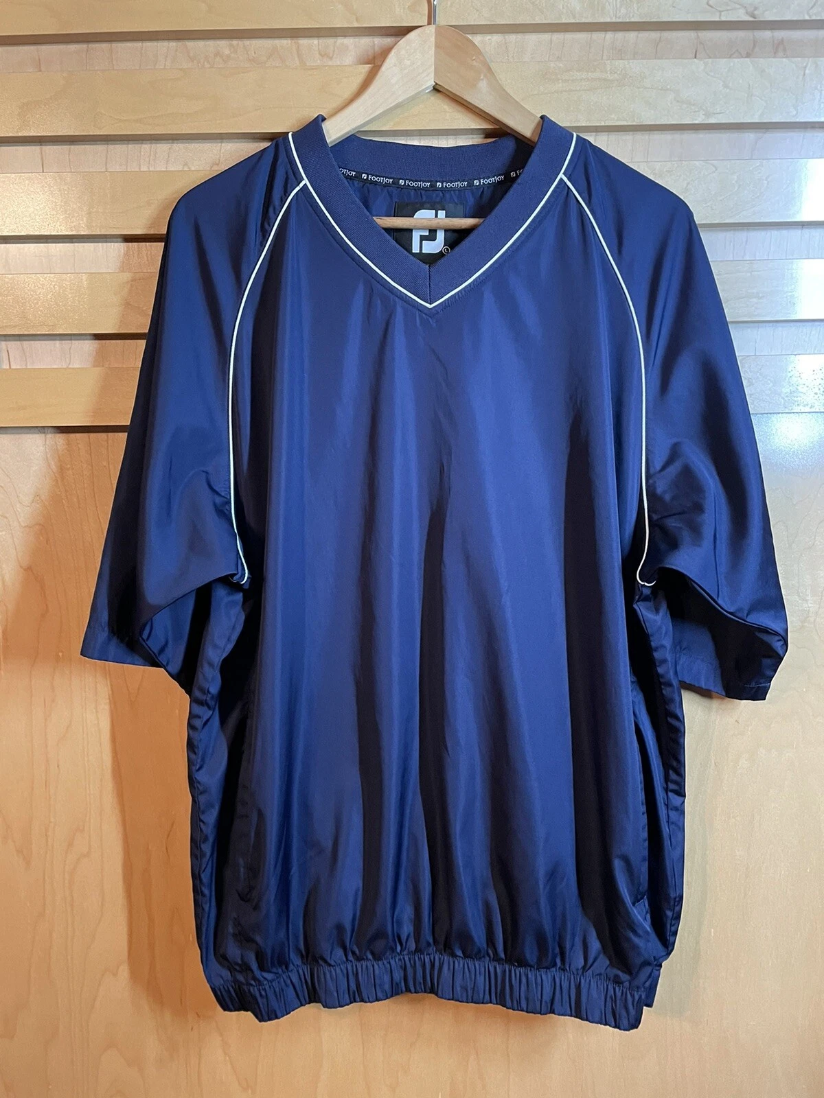 Footjoy Men’s Pullover Windbreaker Shirt Size L 100% Polyester Blue