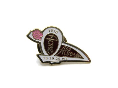 Vintage Acme Alberta Canada Souvenir Pin 1910 Founding Wild Rose Enamel Lapel