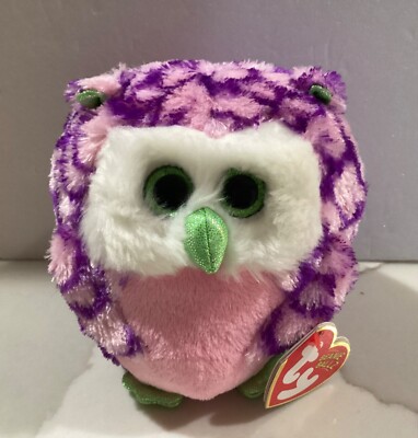 Ty 2014 OZZY Purple Owl Beanie Ballz 5” NEW