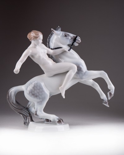 Vintage Rosenthal Porcelain Figurine Lady Godiva On Horseback Statue 10" GERMANY - Picture 2 of 8