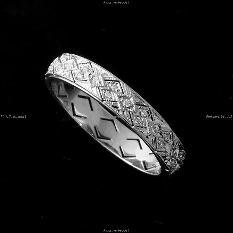 Channel Promise Engagement Ring 14k Gold Moissanite Diamond Gemstone Jewelry