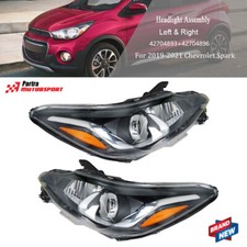 Pair Clear Front Headlights w/o LED DRL For Chevrolet Spark 2019-2021 Left+Right