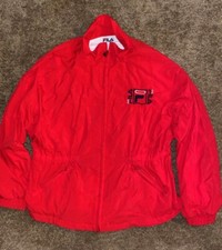 vintage 90s fila windbreaker jacket Red Parka Zip Up Size XL