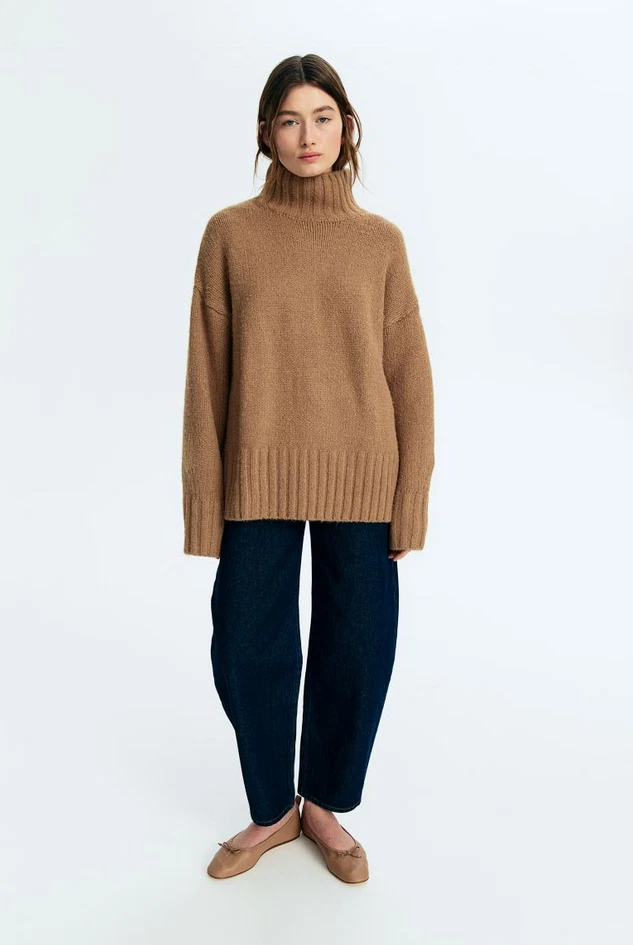 Beige mock turtleneck hotsell