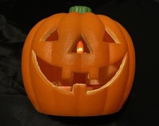 Small Plastic Light Up Jack-O-Lantern Pumpkin JOL Battery Operated VTG 